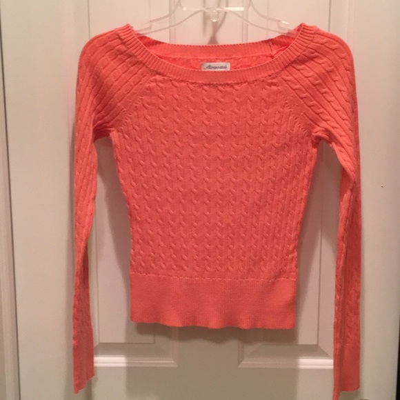Aeropostale Sweaters - Aeropostale Coral Bateau Neck Cabled Sweater